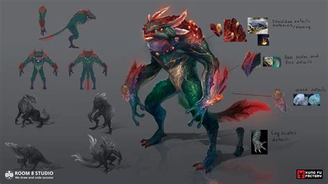 Room 8 Studio - Portfolio - Acrobat kaiju concept art