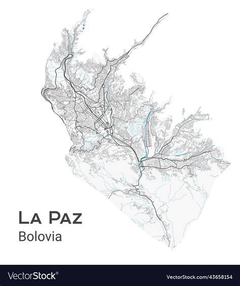 La paz map detailed of city Royalty Free Vector Image