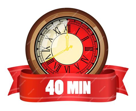 Premium Vector | Timer old table clock 40 minutes