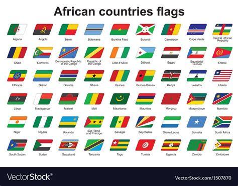 African countries flags icons vector image on VectorStock | Country ...