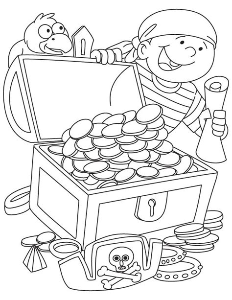 Pirate Treasure Coloring Page - Coloring Home