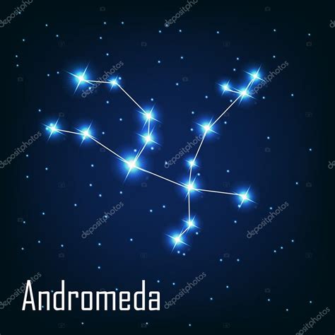 The constellation " Andromeda" star in the night sky. — Stock Vector ...