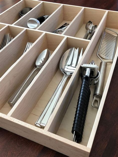 Custom Silverware Drawer Organizer Maple | Etsy | Silverware drawer organizer, Drawer organisers ...