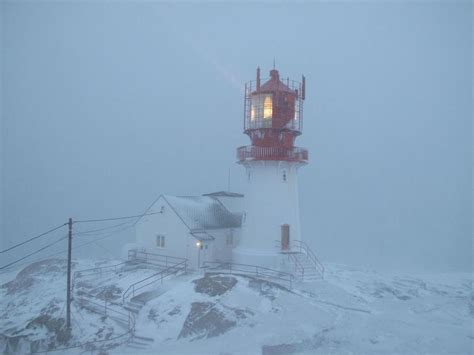 Lindesnes Lighthouse | Lighthouse, Snow storm, Ocean