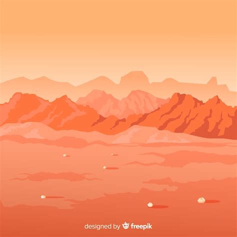 Mars landscape background | Free Vector