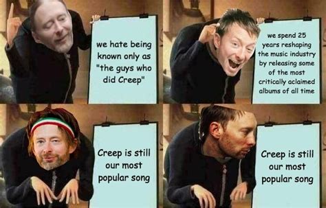 Radiohead meme | Radiohead, Music memes, Music humor