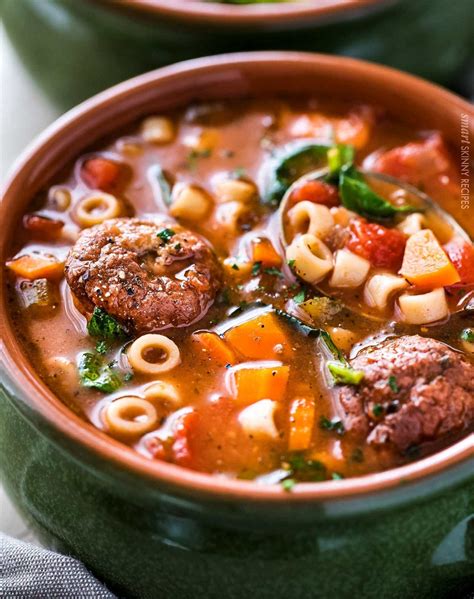 Slow Cooker Italian Meatball Soup - The Chunky Chef