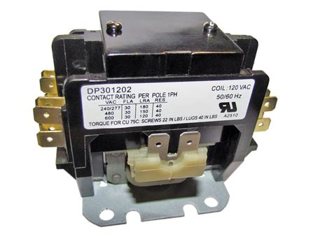 Definite Purpose Contactor 2 Pole 30 FLA 120 Volt Coil 50/60hz: Motor ...