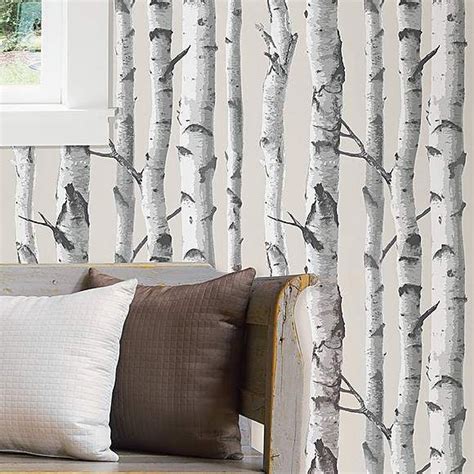 NuWallpaper Birch Tree White Self Adhesive Wallpaper | Dunelm | Tree wallpaper bedroom, Birch ...