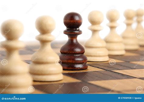 Pawns On A Chess Board Royalty Free Stock Photos - Image: 27058938