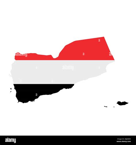 Yemen flag map. Country outline with national flag Stock Photo - Alamy