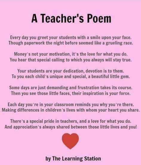 Teacher appreciation quotes, Teacher poems, Teacher appreciation poems