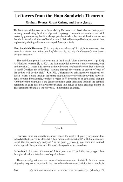 (PDF) Leftovers from the Ham Sandwich Theorem