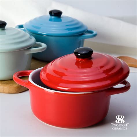 Microwave oven safe ceramic tableware serving bowls with lids-Two Eight