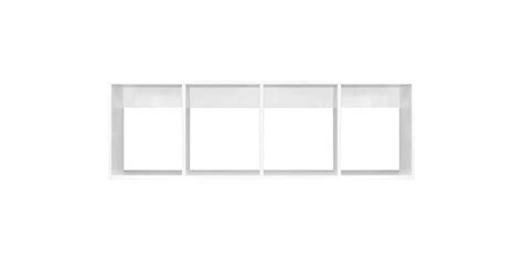 Horizontal 4 Cube Storage White