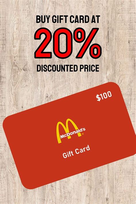 Buy McDonald's Gift Card at 20% Discounted Price! in 2020 | Buy gift ...