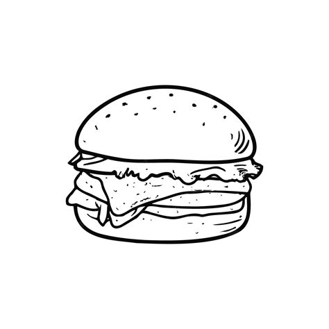 Premium Vector | Hand drawn cheeseburger beef burger vector illustration