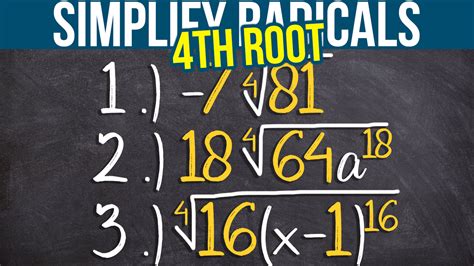 Simplifying the 4th Root: 3 Examples | Free Math Videos