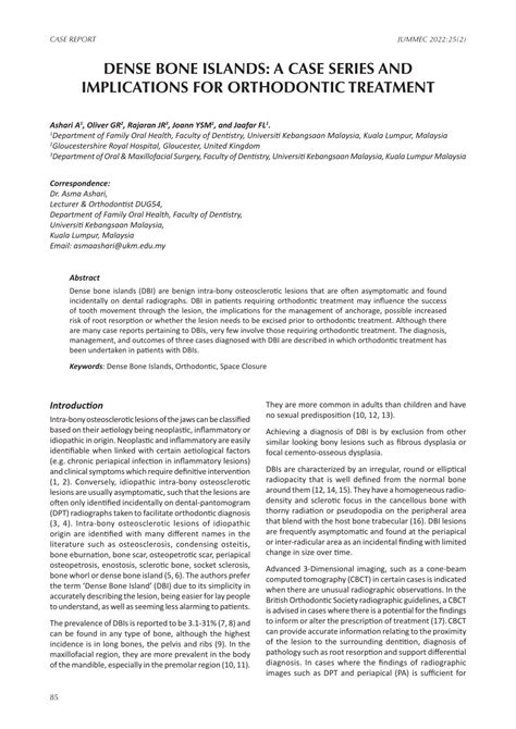 (PDF) DENSE BONE ISLANDS: A CASE SERIES AND IMPLICATIONS FOR ...