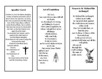 Catholic Prayer Bookmarks by Mrs Warner's Work Shop | TpT