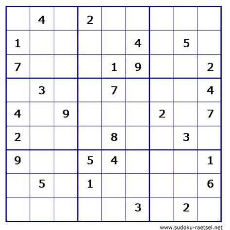 Sudoku sehr schwer Online & zum Ausdrucken | Sudoku-Raetsel.net