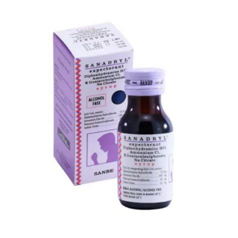 Sanadryl Ekspektoran Sirup 120 ml - Manfaat, Kandungan, Dosis, dan Efek Samping