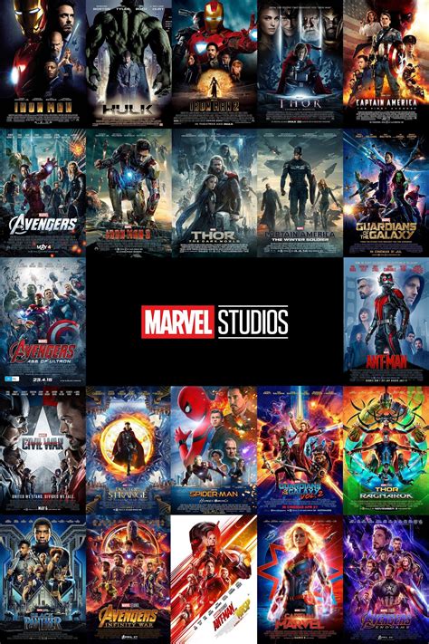 All 22 Marvel MCU Movie Posters On One Poster Phase 1, 2, 3, 4 Canvas Or Photo Paper 24X36 20X30 ...