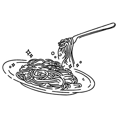 Spaghetti Black And White Clipart