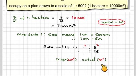 Map scales actual area in hectares in square cm - YouTube