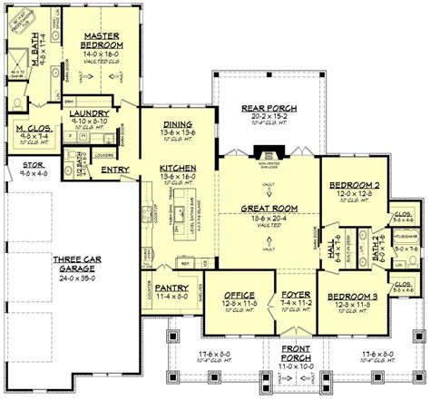 Modern Farmhouse Plan: 2,454 Square Feet, 3 Bedrooms, 2.5 Bathrooms ...