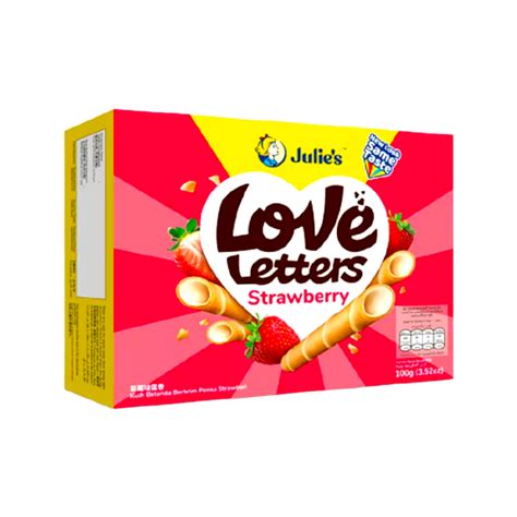 Julie’s Love Letters Strawberry Wafer Roll 100g – Shopifull