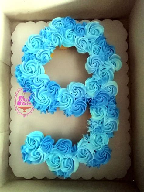 number 9 blue cake design | 9th birthday cake, Birthday cake topper ...