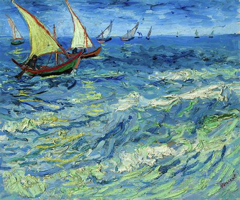 The Sea at Saintes-Maries Painting by Vincent Van Gogh - Fine Art America