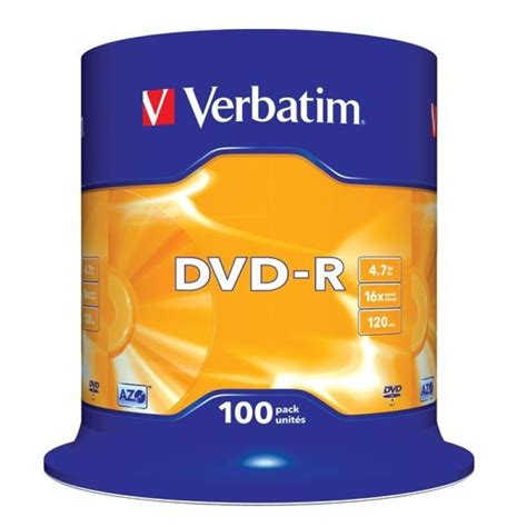 Verbatim 16x DVD-R Discs - 100 Pack Spindle | Ebuyer.com