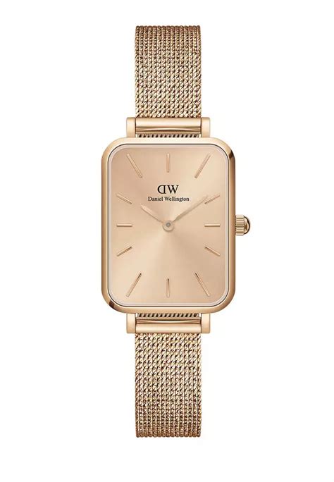 Buy Daniel Wellington Quadro Unitone 20x26mm Watch Rose Gold dial Mesh strap Rose Gold Female ...