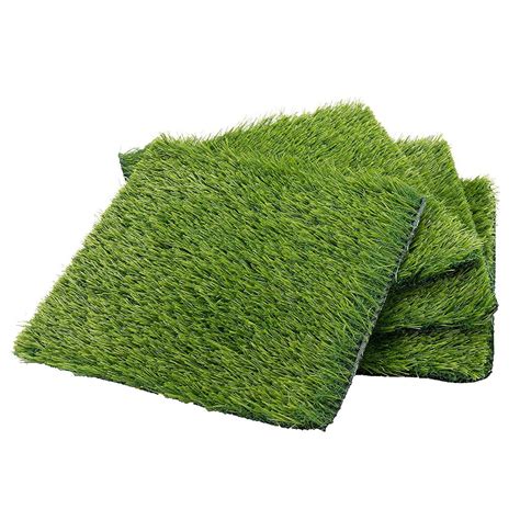 4-Pack 12"x12" Artificial Grass Rug Carpet, Fake Grass Synthetic Turf Mat for Pet Garden Lawn ...