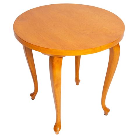 Mid-Century Modern Round Coffee Table, Oak Wood, Poland, 1960s For Sale at 1stDibs