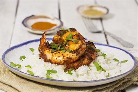 Curried Masala King Shrimp with Coconut Rice Recipe from Pescetarian.Kitchen