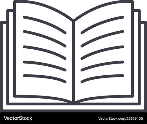 Open book line icon concept open book Royalty Free Vector