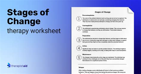 Stages of Change | Worksheet | Therapist Aid