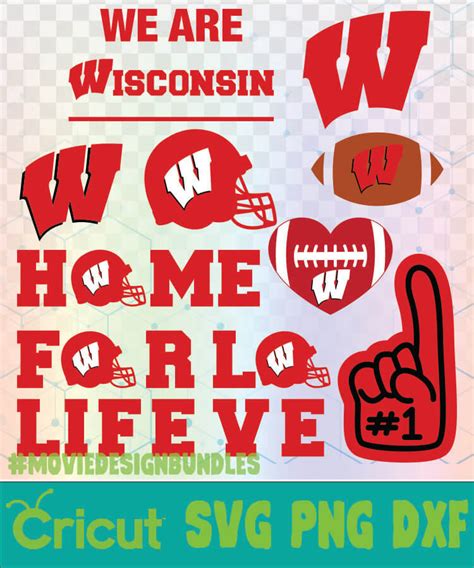 WISCONSIN BADGERS FOOTBALL NCAA LOGO SVG, PNG, DXF - Movie Design Bundles