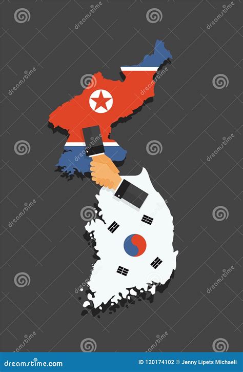 Representatives of the South and North Korea Shake Hands. Korea Peace ...