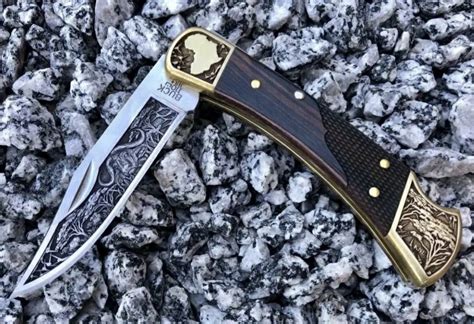 Buck 110 Folding Hunter Knife African Cape Buffalo Custom Engraved ...