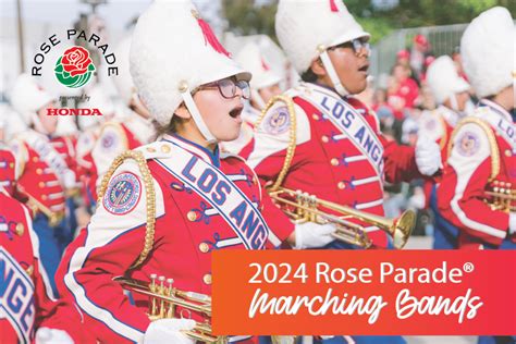 Pasadena Tournament of Roses Announces Bands Marching in 2024 Rose ...