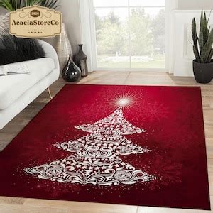 Christmas Tree Area Rug, Xmas Carpet, Christmas Rectangle Rug, Home Decor Rug, Christmas ...