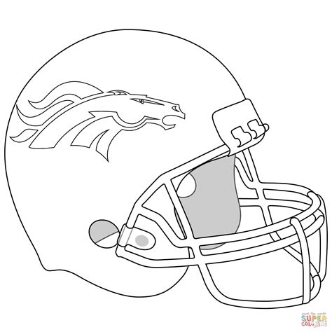 Ausmalbild: Denver Broncos Helm | Ausmalbilder kostenlos zum ausdrucken