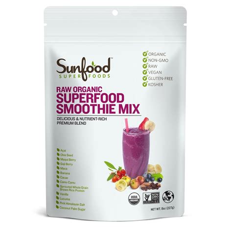 Sunfood Superfoods Organic Superfood Smoothie Powder, 8.0 Oz - Walmart ...