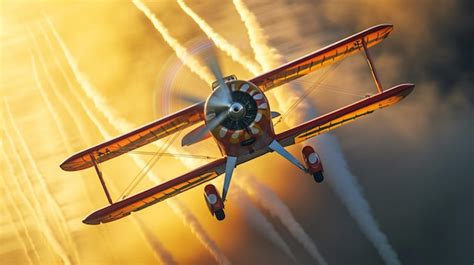 Premium AI Image | A red biplane with the word air on the tail