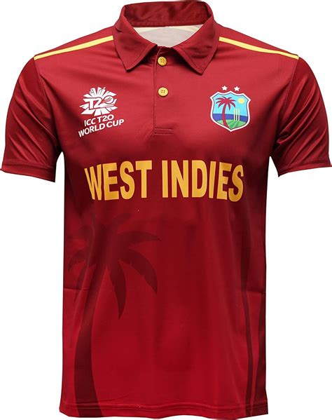 West Indies ODI Cricket Jersery Worldcup T20 Shirt : Amazon.co.uk: Fashion