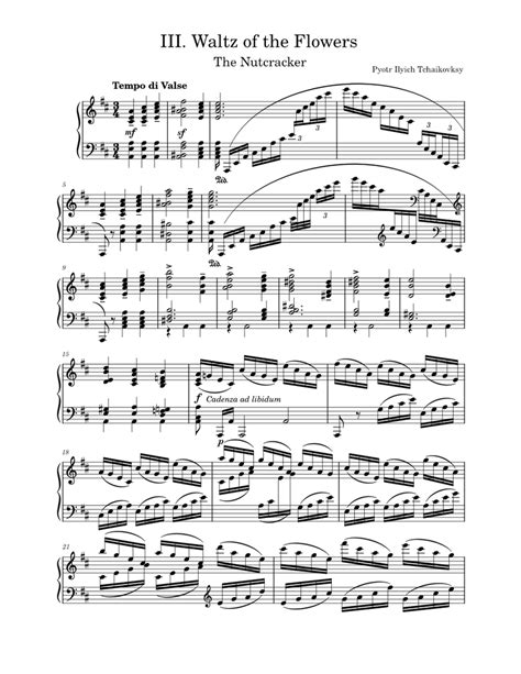 Waltz of the Flowers Sheet music for Piano (Solo) | Download and print in PDF or MIDI free sheet ...